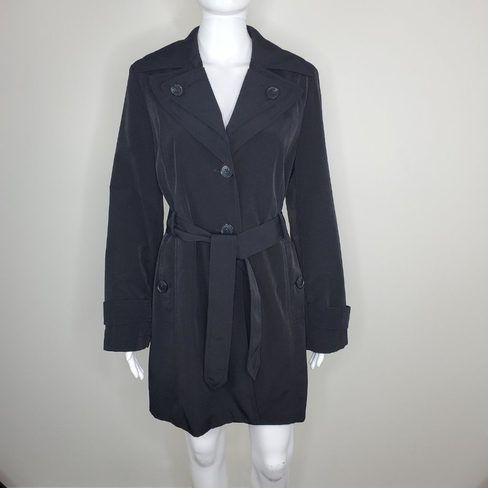 Fog by London Fog Black Belted Trench Coat
